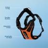image:imageVoyager Stepin Pet Harness  All Weather Mesh Adjustable Step in Harness for Cats and Dogs by Best Pet Supplies  ArmyBlack Trim MHarness OrangeBlack Trim