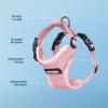 image:imageVoyager Stepin Pet Harness  All Weather Mesh Adjustable Step in Harness for Cats and Dogs by Best Pet Supplies  ArmyBlack Trim MHarness Pink