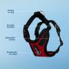 image:imageVoyager Stepin Pet Harness  All Weather Mesh Adjustable Step in Harness for Cats and Dogs by Best Pet Supplies  ArmyBlack Trim MHarness RedBlack Trim