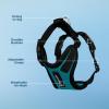 image:imageVoyager Stepin Pet Harness  All Weather Mesh Adjustable Step in Harness for Cats and Dogs by Best Pet Supplies  ArmyBlack Trim MHarness TurquoiseBlack Trim