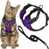 image:imageVoyager EscapeProof Stepin Lock Cat Harness amp 5ft NeopreneHandle Leash Set AllWeather Mesh with Reflective Stitching for Small to Large Cats by Best Pet Supplies Orange SBlack TrimPurple 327