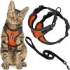 image:imageVoyager EscapeProof Stepin Lock Cat Harness amp 5ft NeopreneHandle Leash Set AllWeather Mesh with Reflective Stitching for Small to Large Cats by Best Pet Supplies Orange SBlack TrimOrange 327