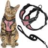 image:imageVoyager EscapeProof Stepin Lock Cat Harness amp 5ft NeopreneHandle Leash Set AllWeather Mesh with Reflective Stitching for Small to Large Cats by Best Pet Supplies Orange SBlack TrimPink 327