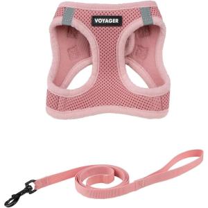 image:imageVoyager Stepin Pet Harness  All Weather Mesh Adjustable Step in Harness for Cats and Dogs by Best Pet Supplies  ArmyBlack Trim M307 Set Pink