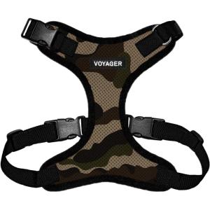image:imageVoyager Stepin Pet Harness  All Weather Mesh Adjustable Step in Harness for Cats and Dogs by Best Pet Supplies  ArmyBlack Trim MHarness ArmyBlack Trim