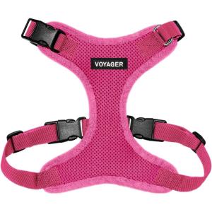 image:imageVoyager Stepin Pet Harness  All Weather Mesh Adjustable Step in Harness for Cats and Dogs by Best Pet Supplies  ArmyBlack Trim MHarness Fuchsia