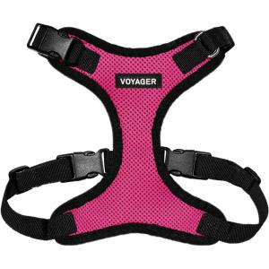 image:imageVoyager Stepin Pet Harness  All Weather Mesh Adjustable Step in Harness for Cats and Dogs by Best Pet Supplies  ArmyBlack Trim MHarness FuchsiaBlack Trim