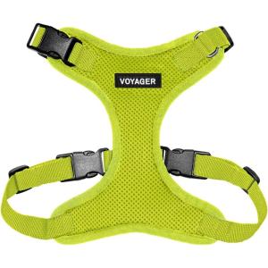 image:imageVoyager Stepin Pet Harness  All Weather Mesh Adjustable Step in Harness for Cats and Dogs by Best Pet Supplies  ArmyBlack Trim MHarness Lime Green