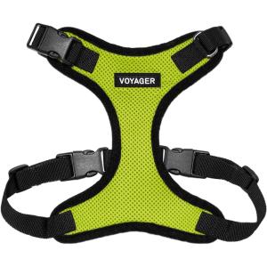 image:imageVoyager Stepin Pet Harness  All Weather Mesh Adjustable Step in Harness for Cats and Dogs by Best Pet Supplies  ArmyBlack Trim MHarness Lime GreenBlack Trim
