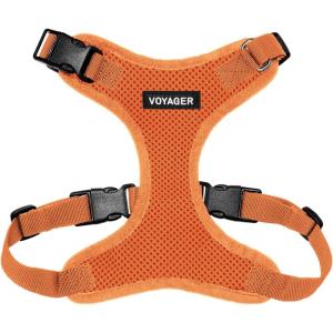 image:imageVoyager Stepin Pet Harness  All Weather Mesh Adjustable Step in Harness for Cats and Dogs by Best Pet Supplies  ArmyBlack Trim MHarness Orange