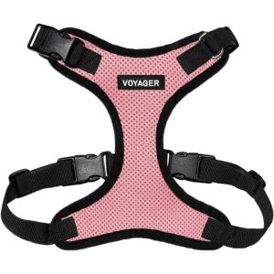 image:imageVoyager Stepin Pet Harness  All Weather Mesh Adjustable Step in Harness for Cats and Dogs by Best Pet Supplies  ArmyBlack Trim MHarness PinkBlack Trim