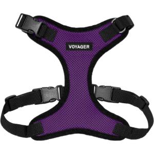 image:imageVoyager Stepin Pet Harness  All Weather Mesh Adjustable Step in Harness for Cats and Dogs by Best Pet Supplies  ArmyBlack Trim MHarness PurpleBlack Trim