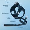 image:imageBest Pet Supplies Voyager Stepin Air All Weather Mesh Harness and Reflective Dog 5 ft Leash Combo with Neoprene Handle for Small Medium and Large Breed Puppies  Set Black SHarness Leash Set Blue