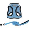 image:imageBest Pet Supplies Voyager Stepin Air All Weather Mesh Harness and Reflective Dog 5 ft Leash Combo with Neoprene Handle for Small Medium and Large Breed Puppies  Set Black SHarness Leash Bundle Baby BlueBlack Trim