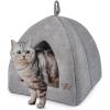 image:imageBest Pet Supplies Cat Bed for Indoor Cat Domed Tent House with Removable Pillow Covered Cat Cave for Small Dog Puppies and All Breeds of Cats  Gray Linen 16 x 16 x H14Gray Tent