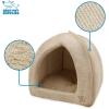 image:imageBest Pet Supplies Cat Bed for Indoor Cat Domed Tent House with Removable Pillow Covered Cat Cave for Small Dog Puppies and All Breeds of Cats  Gray Linen 16 x 16 x H14Tan