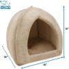 image:imageBest Pet Supplies Cat Bed for Indoor Cat Domed Tent House with Removable Pillow Covered Cat Cave for Small Dog Puppies and All Breeds of Cats  Gray Linen 16 x 16 x H14Tan
