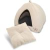 image:imageBest Pet Supplies Cat Bed for Indoor Cat Domed Tent House with Removable Pillow Covered Cat Cave for Small Dog Puppies and All Breeds of Cats  Gray Linen 16 x 16 x H14Beige Corduroy