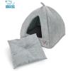 image:imageBest Pet Supplies Cat Bed for Indoor Cat Domed Tent House with Removable Pillow Covered Cat Cave for Small Dog Puppies and All Breeds of Cats  Gray Linen 16 x 16 x H14Gray Linen
