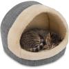 image:imageBest Pet Supplies Cat Bed for Indoor Cat Domed Tent House with Removable Pillow Covered Cat Cave for Small Dog Puppies and All Breeds of Cats  Gray Linen 16 x 16 x H14Cat Cave Gray