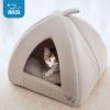 image:imageBest Pet Supplies Cat Bed for Indoor Cat Domed Tent House with Removable Pillow Covered Cat Cave for Small Dog Puppies and All Breeds of Cats  Gray Linen 16 x 16 x H14Beige