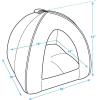 image:imageBest Pet Supplies Cat Bed for Indoor Cat Domed Tent House with Removable Pillow Covered Cat Cave for Small Dog Puppies and All Breeds of Cats  Gray Linen 16 x 16 x H14Brown Linen