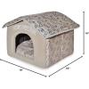 image:imageBest Pet Supplies Cat Bed for Indoor Cat Domed Tent House with Removable Pillow Covered Cat Cave for Small Dog Puppies and All Breeds of Cats  Gray Linen 16 x 16 x H14Light Brown w Bones