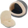 image:imageBest Pet Supplies Cat Bed for Indoor Cat Domed Tent House with Removable Pillow Covered Cat Cave for Small Dog Puppies and All Breeds of Cats  Gray Linen 16 x 16 x H14Cat Cave Gray