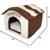 image:imageBest Pet Supplies Cat Bed for Indoor Cat Domed Tent House with Removable Pillow Covered Cat Cave for Small Dog Puppies and All Breeds of Cats  Gray Linen 16 x 16 x H14Beige w Brown Stripes