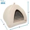 image:imageBest Pet Supplies Cat Bed for Indoor Cat Domed Tent House with Removable Pillow Covered Cat Cave for Small Dog Puppies and All Breeds of Cats  Gray Linen 16 x 16 x H14Beige Corduroy