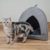 image:imageBest Pet Supplies Cat Bed for Indoor Cat Domed Tent House with Removable Pillow Covered Cat Cave for Small Dog Puppies and All Breeds of Cats  Gray Linen 16 x 16 x H14Gray Tent