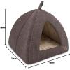 image:imageBest Pet Supplies Cat Bed for Indoor Cat Domed Tent House with Removable Pillow Covered Cat Cave for Small Dog Puppies and All Breeds of Cats  Gray Linen 16 x 16 x H14Brown Linen