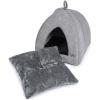 image:imageBest Pet Supplies Cat Bed for Indoor Cat Domed Tent House with Removable Pillow Covered Cat Cave for Small Dog Puppies and All Breeds of Cats  Gray Linen 16 x 16 x H14Gray Tent