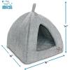 image:imageBest Pet Supplies Cat Bed for Indoor Cat Domed Tent House with Removable Pillow Covered Cat Cave for Small Dog Puppies and All Breeds of Cats  Gray Linen 16 x 16 x H14Gray Linen
