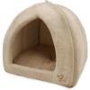 image:imageBest Pet Supplies Cat Bed for Indoor Cat Domed Tent House with Removable Pillow Covered Cat Cave for Small Dog Puppies and All Breeds of Cats  Gray Linen 16 x 16 x H14Tan