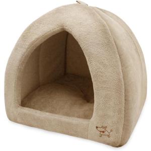 image:imageBest Pet Supplies Cat Bed for Indoor Cat Domed Tent House with Removable Pillow Covered Cat Cave for Small Dog Puppies and All Breeds of Cats  Gray Linen 16 x 16 x H14Tan