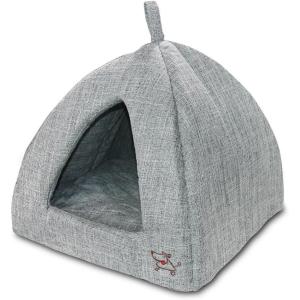 image:imageBest Pet Supplies Cat Bed for Indoor Cat Domed Tent House with Removable Pillow Covered Cat Cave for Small Dog Puppies and All Breeds of Cats  Gray Linen 16 x 16 x H14Gray Linen
