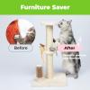 image:imageBest Pet Supplies Catify Cat Scratcher Fun Interactive Scratchers Posts Poles Claw Safe Furniture Saver Indoor Play Support Natural Cat Behaviors Heavy Duty  LShape Scratcher 165 x 114Scratching Post Beige