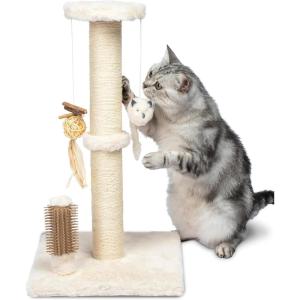 image:imageBest Pet Supplies Catify Cat Scratcher Fun Interactive Scratchers Posts Poles Claw Safe Furniture Saver Indoor Play Support Natural Cat Behaviors Heavy Duty  LShape Scratcher 165 x 114Scratching Post Beige