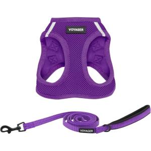 image:imageBest Pet Supplies Voyager Stepin Air All Weather Mesh Harness and Reflective Dog 5ft Leash Combo with Neoprene Handle for Small Medium and Large Breed Puppies  Set Moss Green MediumHarness Leash Set Purple
