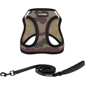 image:imageBest Pet Supplies Voyager Stepin Air All Weather Mesh Harness and Reflective Dog 5ft Leash Combo with Neoprene Handle for Small Medium and Large Breed Puppies  Set Moss Green MediumHarness Leash Bundle ArmyBlack Trim