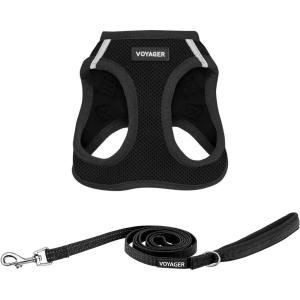 image:imageBest Pet Supplies Voyager Stepin Air All Weather Mesh Harness and Reflective Dog 5ft Leash Combo with Neoprene Handle for Small Medium and Large Breed Puppies  Set Moss Green MediumHarness Leash Set Black