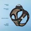 image:imageBest Pet Supplies Voyager Stepin Air Harness  All Weather Mesh Reflective No Pull Harness for Dogs Cats  Secure with Hook amp Loop Fastener Buckle Double DRings  Khaki SHarness ArmyBlack Trim