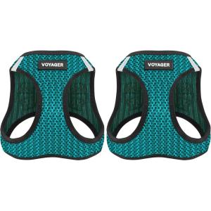 image:imageBest Pet Supplies Voyager Stepin Air Harness  All Weather Mesh Reflective No Pull Harness for Dogs Cats  Secure with Hook amp Loop Fastener Buckle Double DRings  Khaki SHarness Turquoise 2Tone