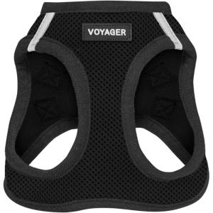 image:imageBest Pet Supplies Voyager Stepin Air Harness  All Weather Mesh Reflective No Pull Harness for Dogs Cats  Secure with Hook amp Loop Fastener Buckle Double DRings  Khaki SHarness Black
