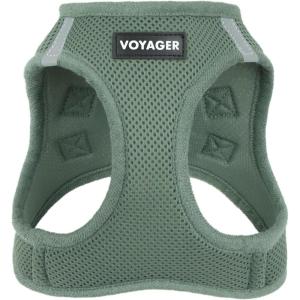 image:imageBest Pet Supplies Voyager Stepin Air Harness  All Weather Mesh Reflective No Pull Harness for Dogs Cats  Secure with Hook amp Loop Fastener Buckle Double DRings  Khaki SHarness Moss Green