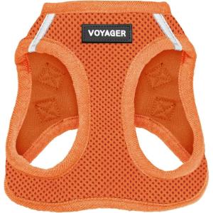 image:imageBest Pet Supplies Voyager Stepin Air Harness  All Weather Mesh Reflective No Pull Harness for Dogs Cats  Secure with Hook amp Loop Fastener Buckle Double DRings  Khaki SHarness Orange
