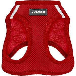 image:imageBest Pet Supplies Voyager Stepin Air Harness  All Weather Mesh Reflective No Pull Harness for Dogs Cats  Secure with Hook amp Loop Fastener Buckle Double DRings  Khaki SHarness Red