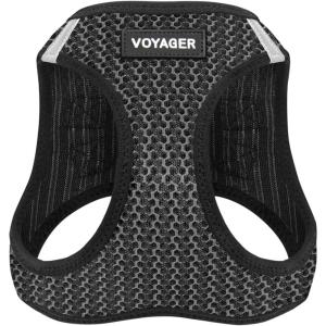 image:imageBest Pet Supplies Voyager Stepin Air Harness  All Weather Mesh Reflective No Pull Harness for Dogs Cats  Secure with Hook amp Loop Fastener Buckle Double DRings  Khaki SHarness Gray 2Tone