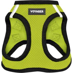 image:imageBest Pet Supplies Voyager Stepin Air Harness  All Weather Mesh Reflective No Pull Harness for Dogs Cats  Secure with Hook amp Loop Fastener Buckle Double DRings  Khaki SHarness Lime GreenBlack Trim